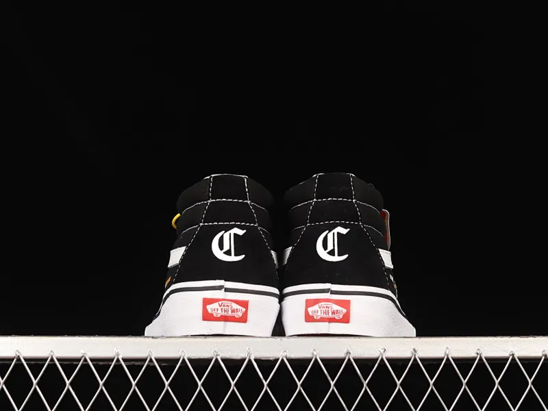 All categories Vans Vans series Vans Mid Vans China Coutie Vans x One World 2 joint limited edition black and yellow letter mid-top casual canvas shoes VN0A391F3TGT